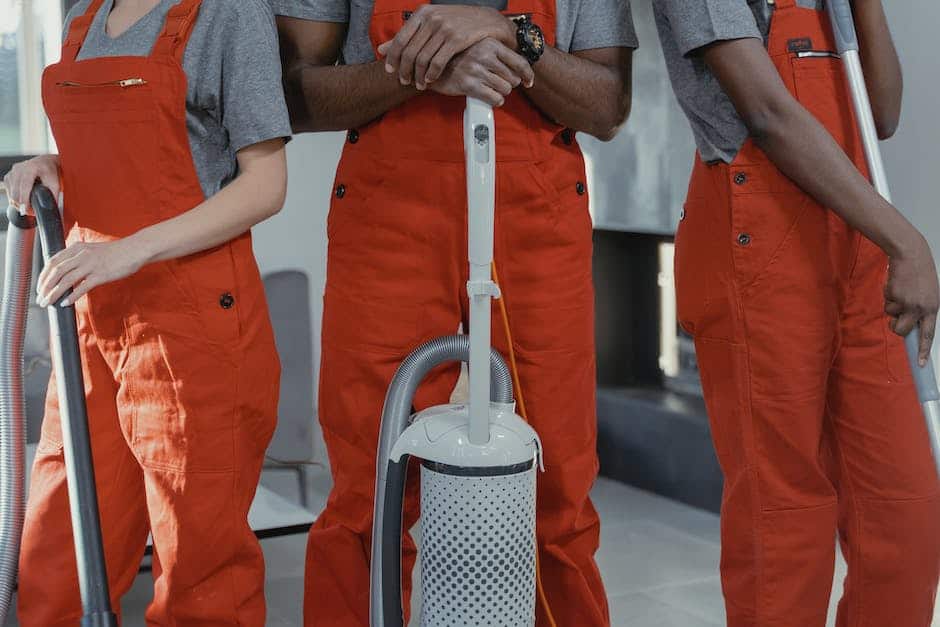 An image of commercial cleaners at work, diligently cleaning an office space.